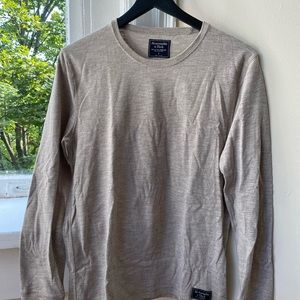 Cream Abercrombie Long Sleeve Shirt